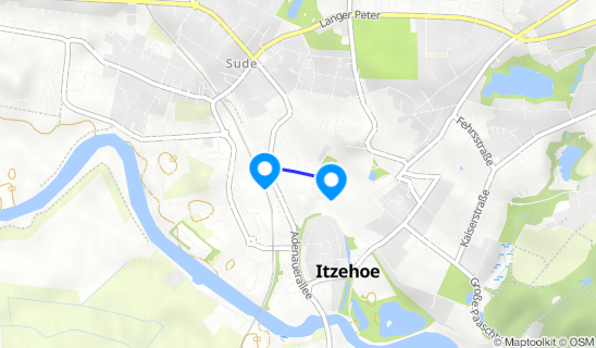 Kartenausschnitt Bahnhof Itzehoe